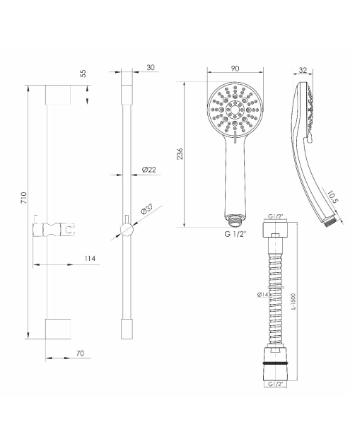 Zdjęcie: Zestaw prysznicowy Hydrus STINNEA
