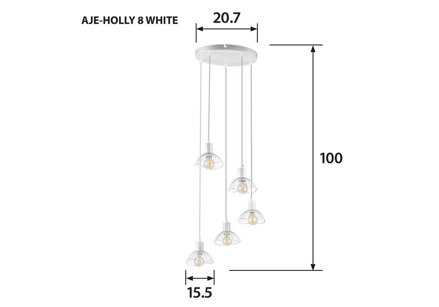 Zdjęcie: Lampa wisząca AJE-HOLLY 8 White 5xE14 ACTION