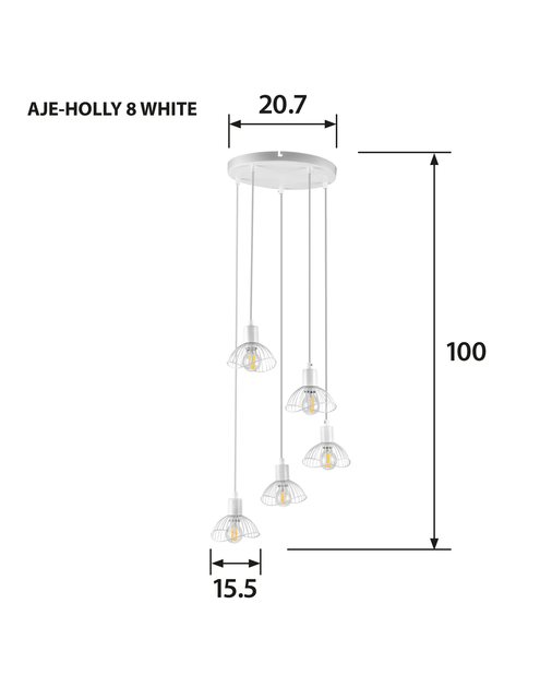 Zdjęcie: Lampa wisząca AJE-HOLLY 8 White 5xE14 ACTION