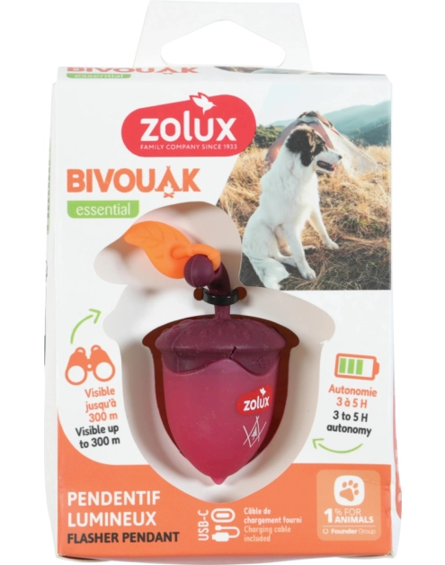 Zdjęcie: Świecąca zawieszka do obroży dla psa Bivouak 6x4x3 cm ZOLUX