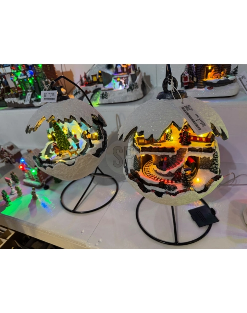 Zdjęcie: Bombka scenka świateczna tradycja 24 cm, z ruchem i muzyką KOOPMAN