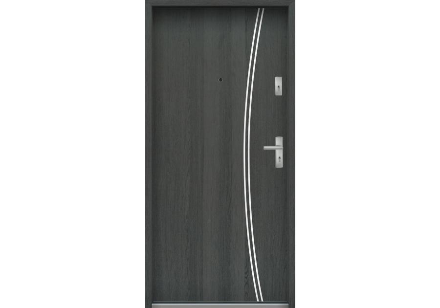 Zdjęcie: Drzwi wejściowe do mieszkań Bastion R-61 Grafit 80 cm lewe OSP KR CENTER