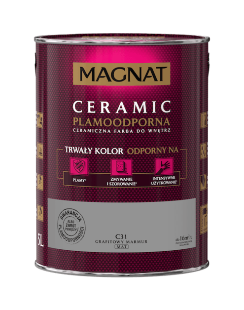 Zdjęcie: Farba ceramiczna 5 L grafitowy marmur MAGNAT CERAMIC