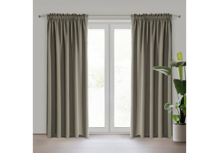 Zdjęcie: Zasłona gotowa Logan na taśmie 135x270 cm ciemnobeżowy EUROFIRANY