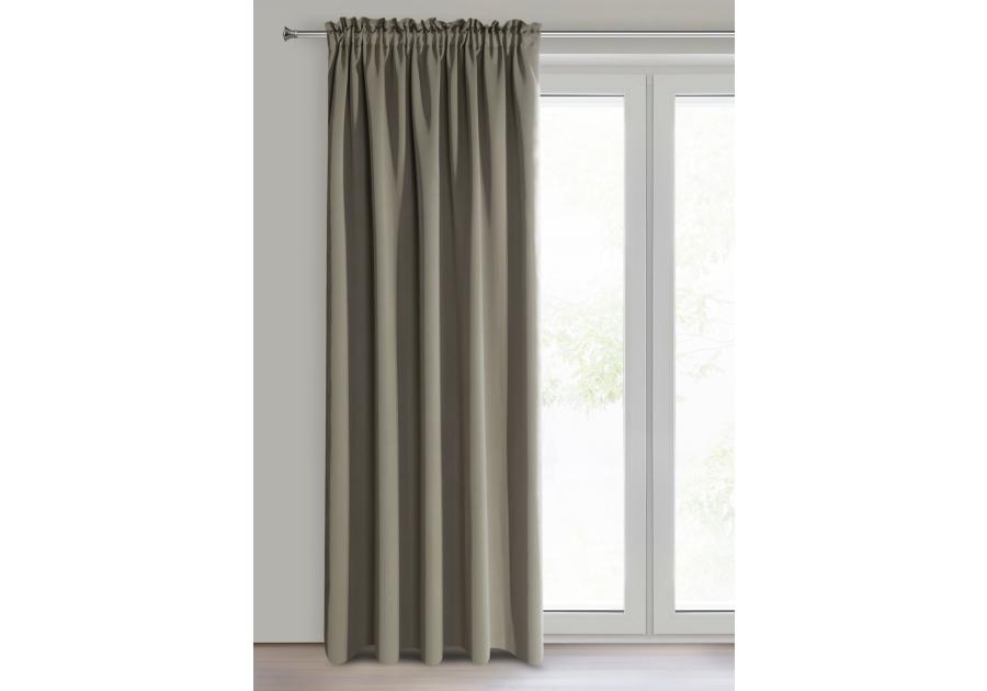 Zdjęcie: Zasłona gotowa Logan na taśmie 135x270 cm ciemnobeżowy EUROFIRANY