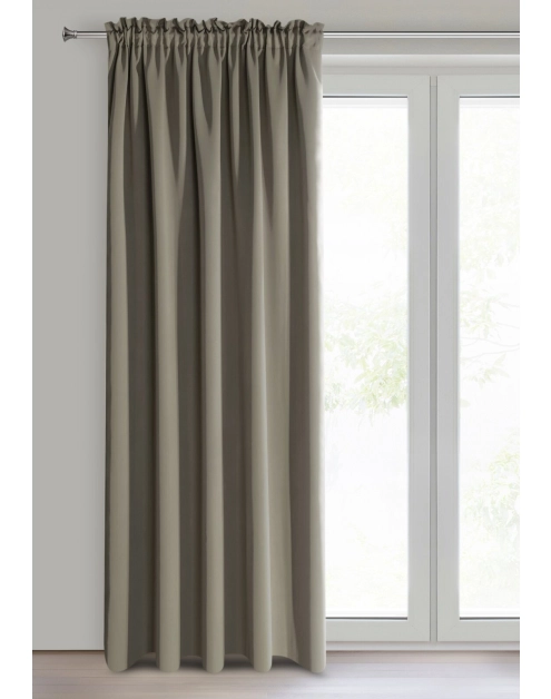 Zdjęcie: Zasłona gotowa Logan na taśmie 135x270 cm ciemnobeżowy EUROFIRANY