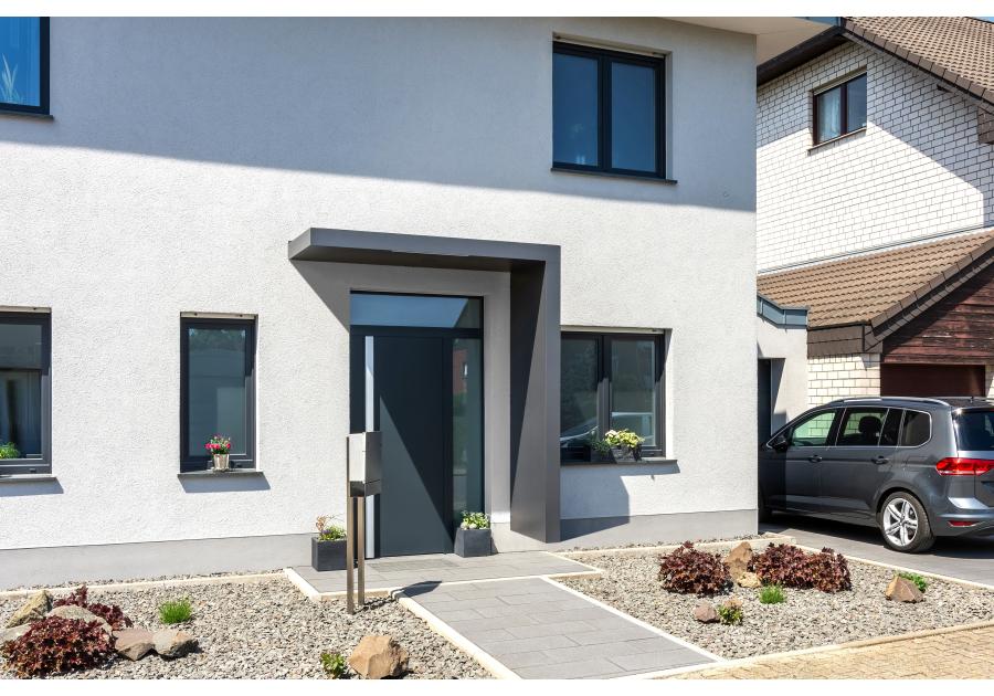 Zdjęcie: Daszek nad drzwi prostokątny 200x90x14,5 cm + ścianka prawa 14,5x90x220 cm antracyt GUTTA