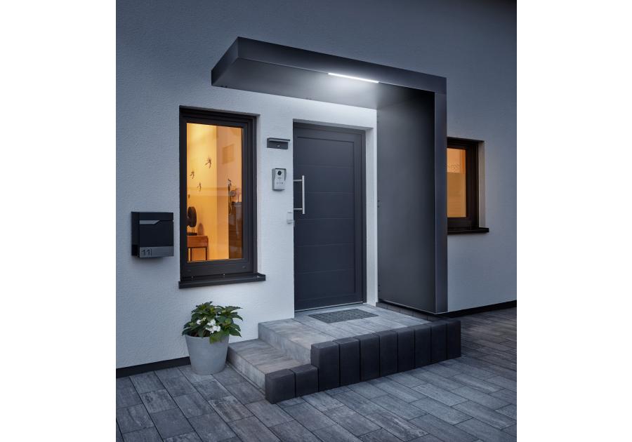 Zdjęcie: Daszek nad drzwi prostokątny 200x90x14,5 cm + ścianka prawa 14,5x90x220 cm antracyt GUTTA
