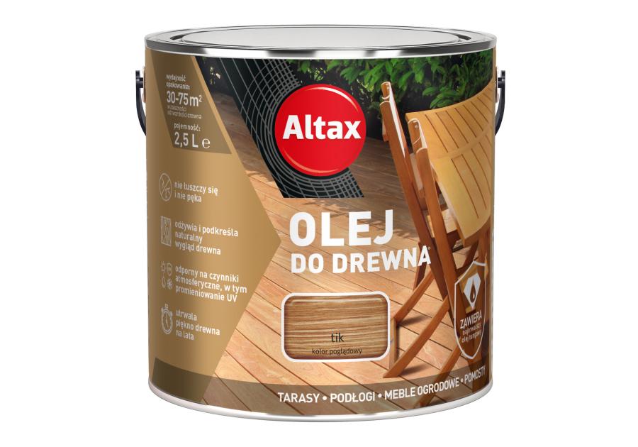 Zdjęcie: Olej do drewna 2,5 L tik ALTAX