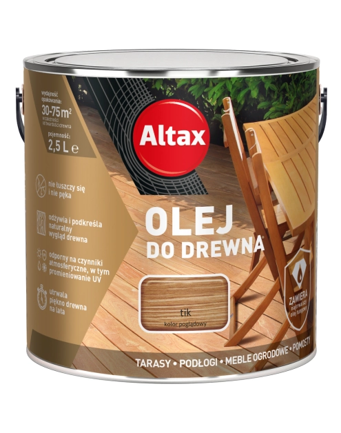 Zdjęcie: Olej do drewna 2,5 L tik ALTAX