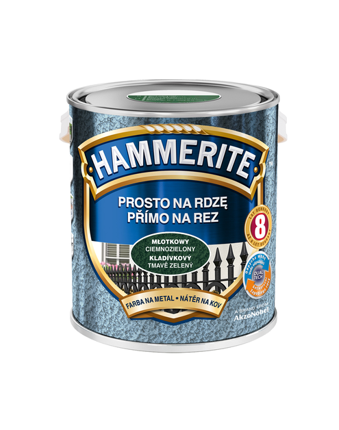 Zdjęcie: Farba do metalu 2,5 L młotkowy ciemnozielony HAMMERITE