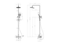 Zdjęcie: Deszczownia z baterią natryskową Fira czarny INVENA