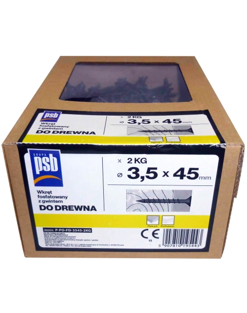 Zdjęcie: Wkręt fosfatowany do drewna 3,5x45 mm - 2 kg SILA