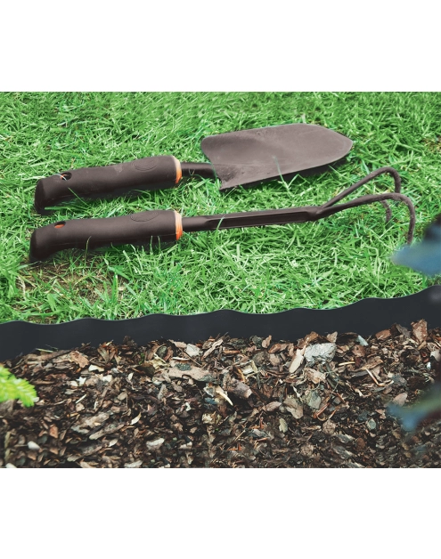 Zdjęcie: Obrzeże faliste trawnikowe 9 m x 15 cm, czarne BRADAS