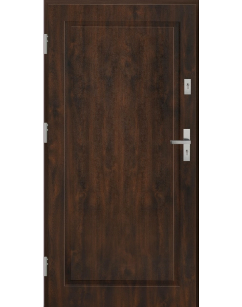 Zdjęcie: Drzwi zewnętrzne stalowo-drewniane Disting Mario 01 Orzech 100 cm lewe KR CENTER