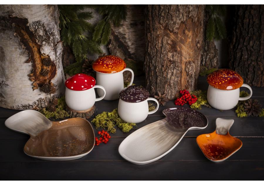 Zdjęcie: Kubek Pod kapeluszem 370 ml w kształcie grzybka z brązową pokrywką ALTOM DESIGN