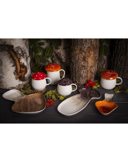 Zdjęcie: Kubek Pod kapeluszem 370 ml w kształcie grzybka z brązową pokrywką ALTOM DESIGN