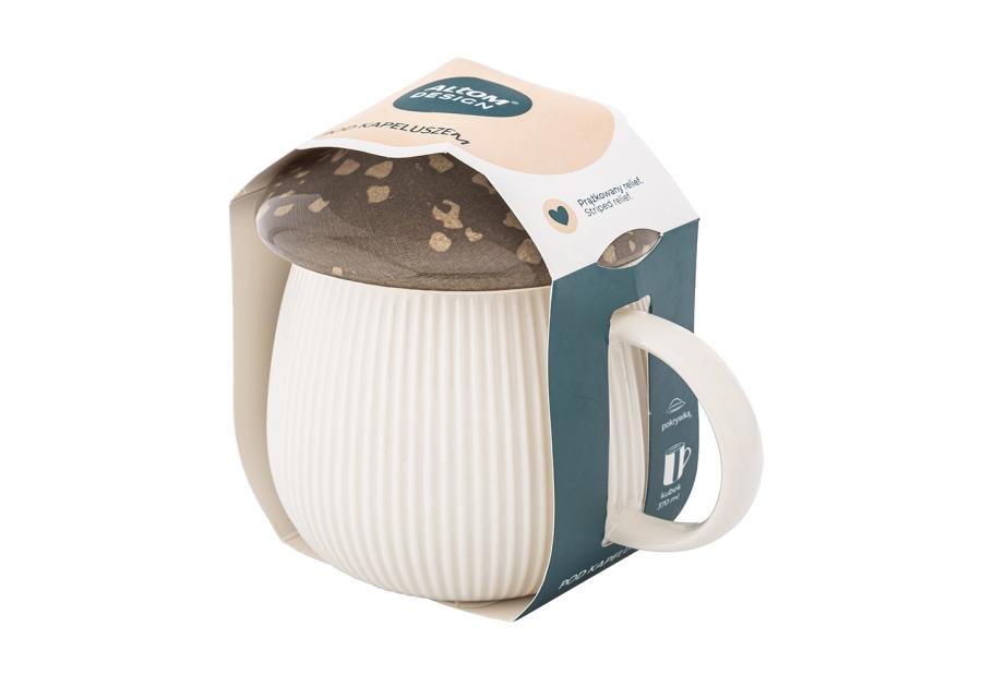 Zdjęcie: Kubek Pod kapeluszem 370 ml w kształcie grzybka z brązową pokrywką ALTOM DESIGN