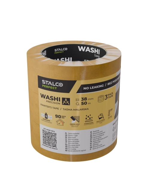 Zdjęcie: Taśma malarska Washi precyzyjna 3-pak 38 mm x 50 m PERFECT