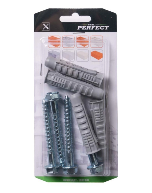 Zdjęcie: Kołek rozporowy uniwersalny z wkrętem klucz brxk-12/8.0x120 - 2 szt. STALCO PERFECT