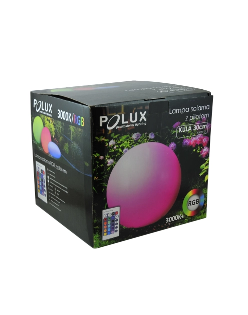 Zdjęcie: Lampa solarna Kula RGB 30 cm z pilotem POLUX