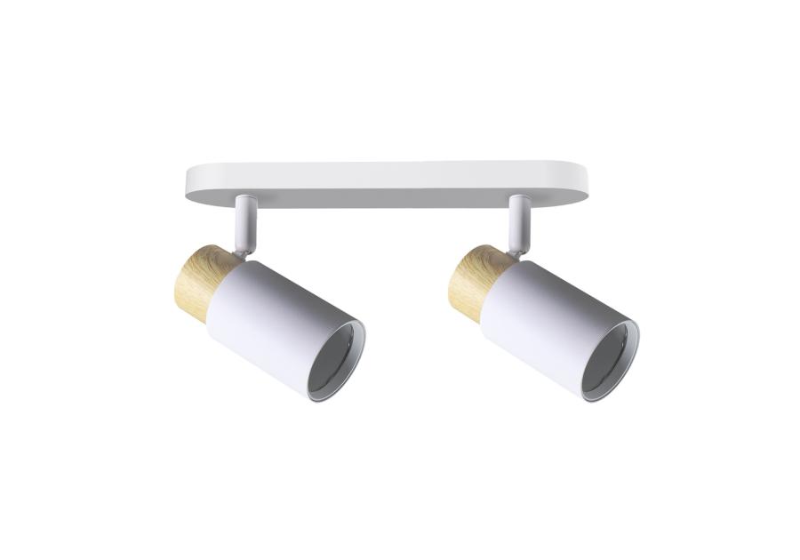 Zdjęcie: Lampa sufitowa Claro listwa biały 2x15 W GU10 klosz biało-dewniany CANDELLUX