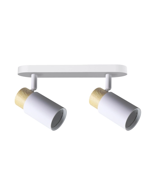 Zdjęcie: Lampa sufitowa Claro listwa biały 2x15 W GU10 klosz biało-dewniany CANDELLUX