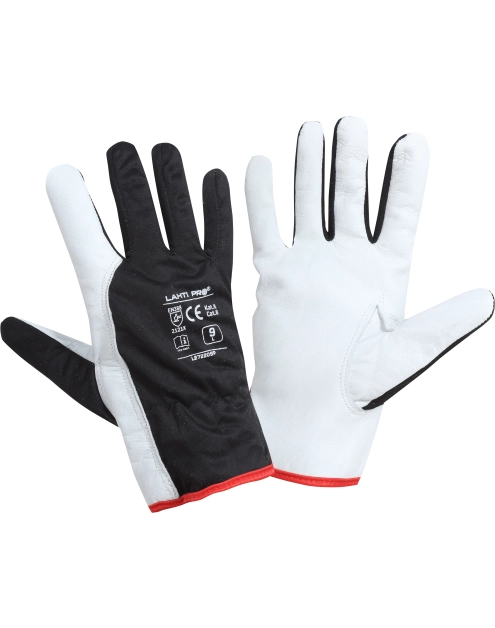 Zdjęcie: Rękawice skóra kozia czarne, 12 par, 10, CE, LAHTI PRO