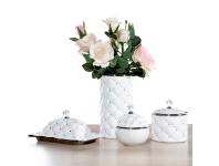 Zdjęcie: Wazon Sadi 11x11x28 cm biało-srebrny EUROFIRANY