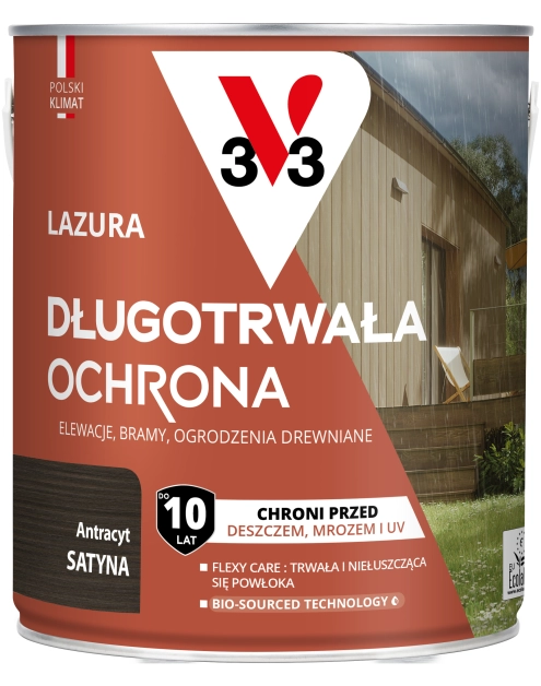 Zdjęcie: Lazura długotrwała ochrona Antracyt 2,5L V33