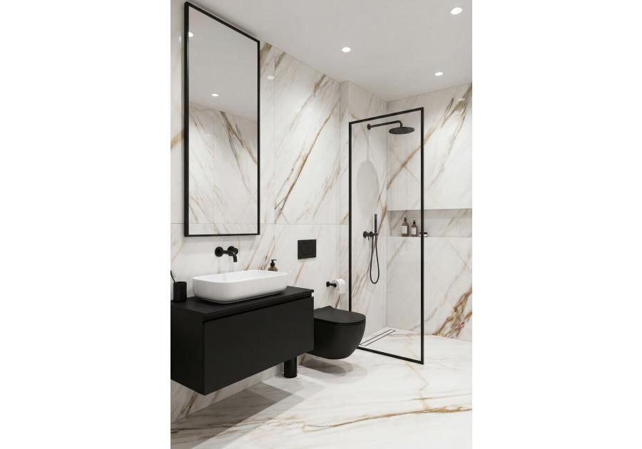 Zdjęcie: Gres szkliwiony Royal Gold White 59,8 x 119,8 cm CERAMIKA PARADYŻ
