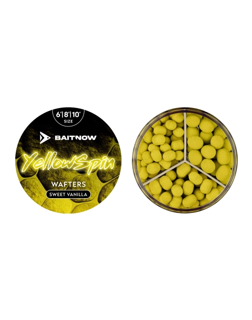 Zdjęcie: Przynęta wafters do method feeder Yellow Spin, rozmiary 6/8/10, 24 g BAITNOW