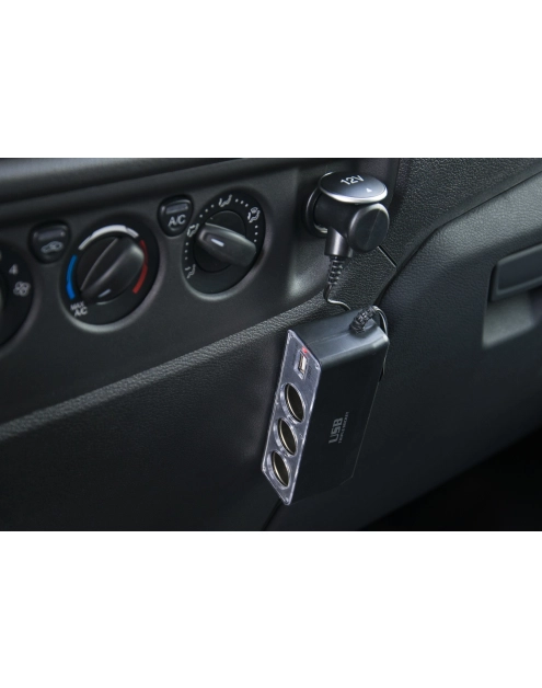 Zdjęcie: Rozgałęźnik gniazda zapalniczki samochodowej na 3 gniazda + USB LB0124 LIBOX