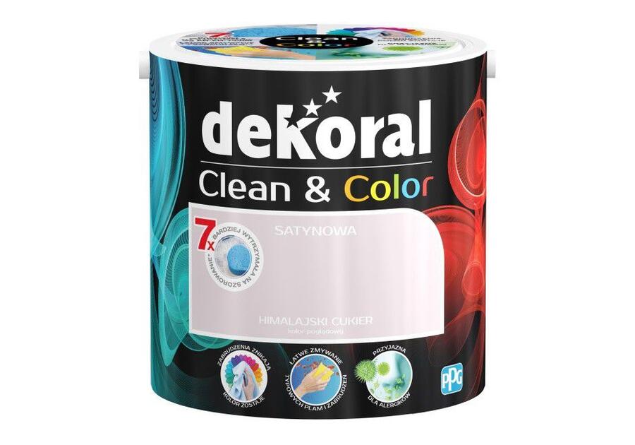 Zdjęcie: Farba satynowa Clean&Color 2,5 L himalajski cukier DEKORAL