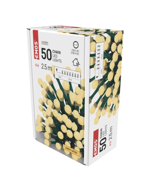 Zdjęcie: Lampki choinkowe 50 LED kulki 2,5 m IP20 WW EMOS