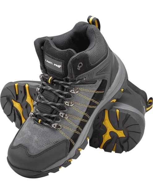 Zdjęcie: Trzewiki bez podnoska zamszowe szaro-czarny-żółty,o1 sra,39, CE, LAHTI PRO