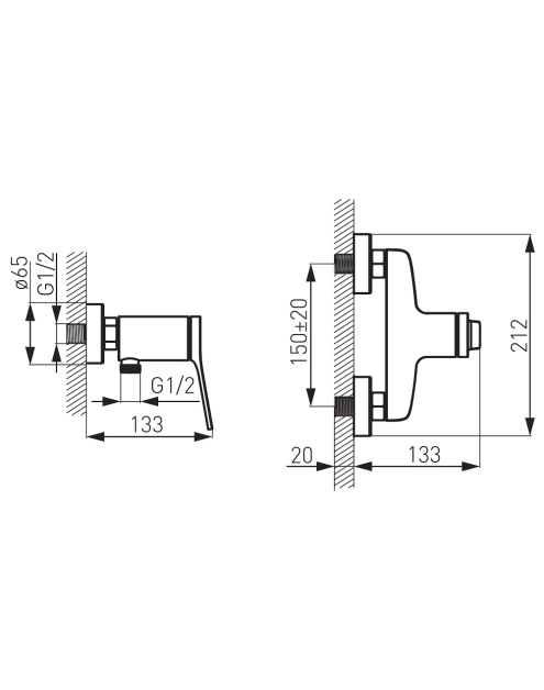 Zdjęcie: Bateria natryskowa Stratos Black ścienna FERRO