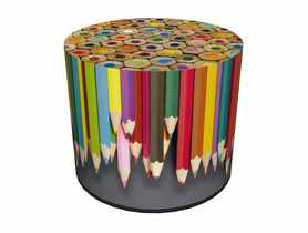 Pufa dekoracyjna Crayons 40x40 cm BERTONI