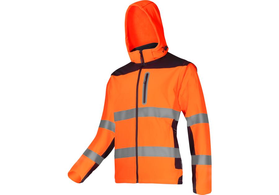 Zdjęcie: Softshell ostrzegawcza z odpinanymi rękawami, pomarańczowe, 3XL, CE, LAHTI PRO