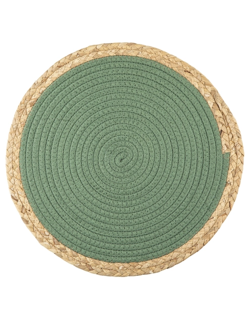 Zdjęcie: Mata Ookrągła z bawełnianego sznurka, średnica 38 cm zielona ALTOMDESIGN