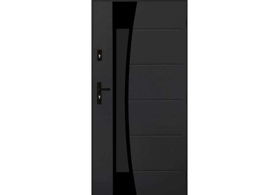 Zdjęcie: Drzwi zewnętrzne diuna antracyt 80p komplet PANTOR