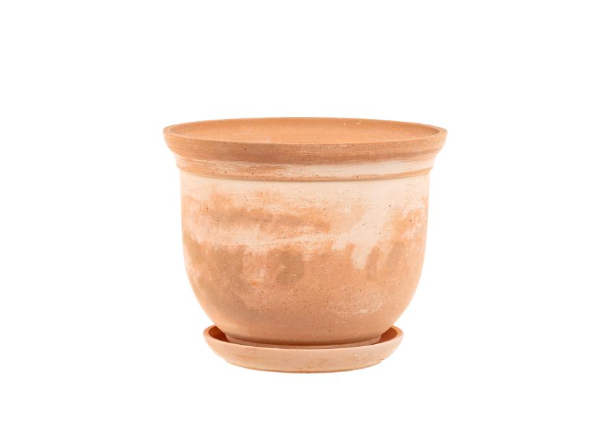 Zdjęcie: Doniczka ceramiczna Grecka 16,5x20 cm terakota z bielą WOKAS