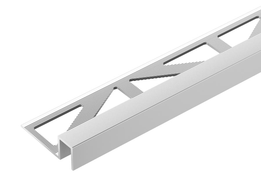 Zdjęcie: Profil do glazury kwadratowy 11x8 mm anoda srebrny 2,5 m CEZAR