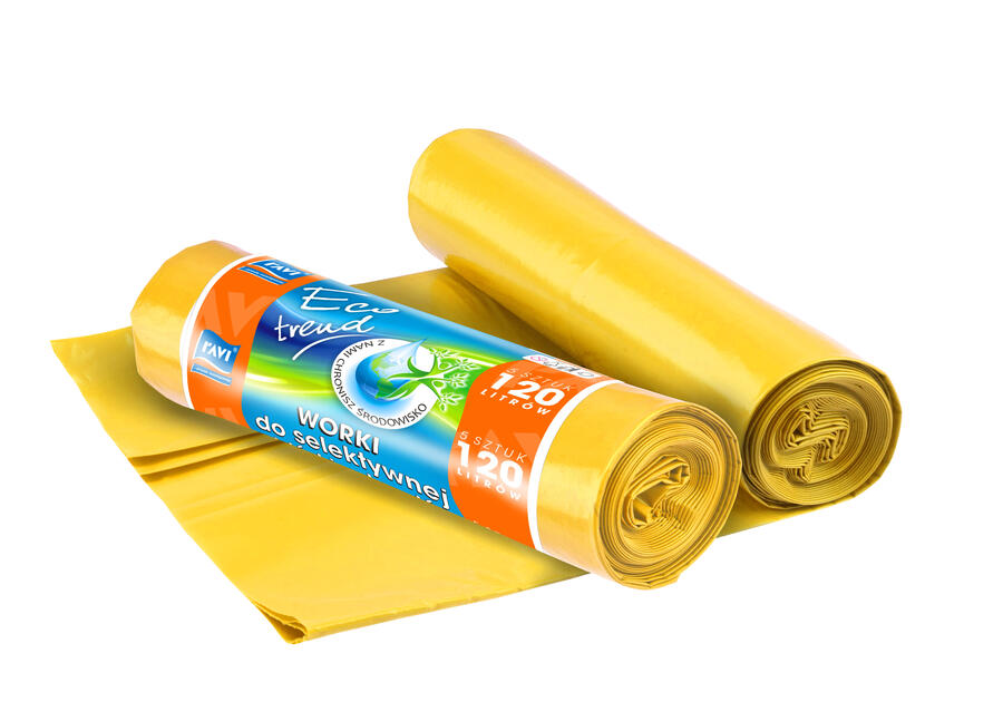 Zdjęcie: Worki na plastik 120 L Eco Trend żółte RAVI