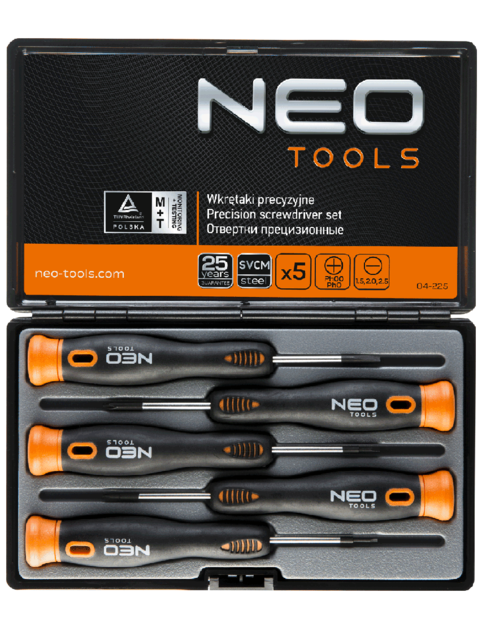 Zdjęcie: Wkrętaki precyzyjne, zestaw 5 sztuk, SvCm NEO