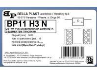 Zdjęcie: Listwa do boniowania PVC bez siatki, zamknięta z elementem traconym BP11 H3N L300 biała BELLA PLAST