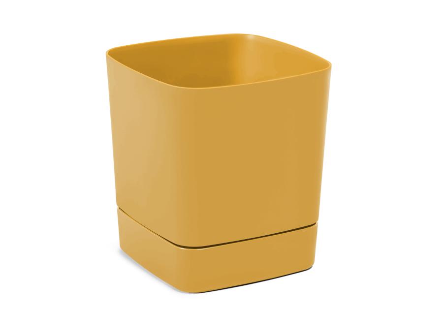 Zdjęcie: Donica z podstawką Clima 340x340 mm musztardowy LAMELA