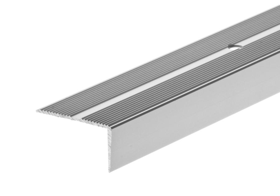 Zdjęcie: Profil schodowy szeroki z ryflem 40x20 mm AL LSSR 2 m srebrny CEZAR