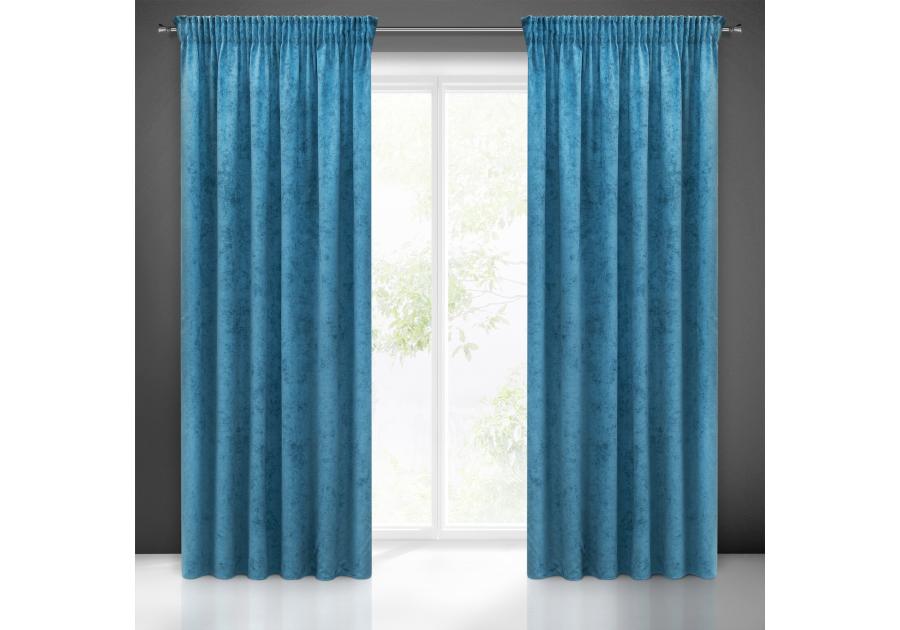 Zdjęcie: Zasłona gotowa Anisa na taśmie 140x270 cm turkusowy EUROFIRANY