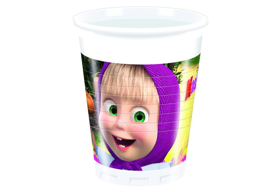 Zdjęcie: Kubki plastikowe Masha and the Bear 200 ml - 8 szt. DISNEY